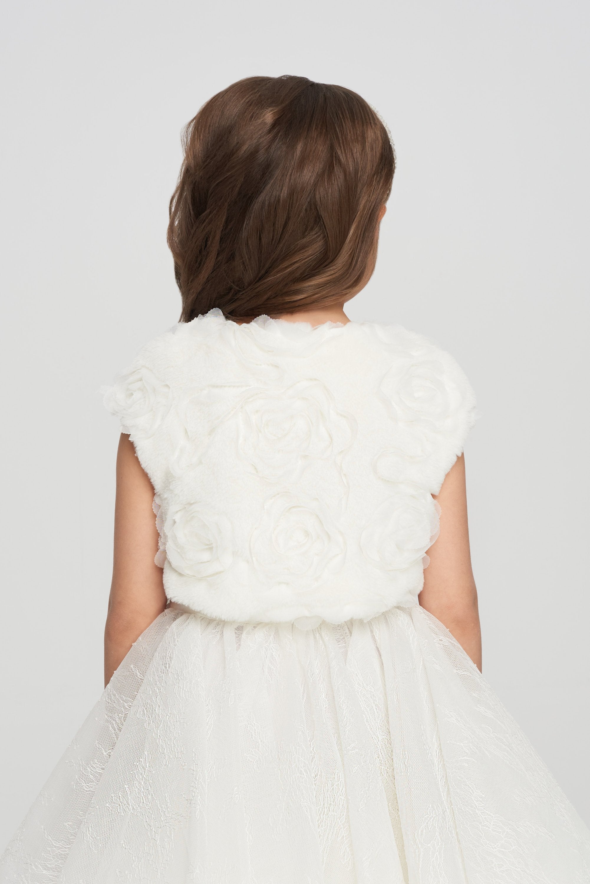 3D Flowers Bolero, ecru