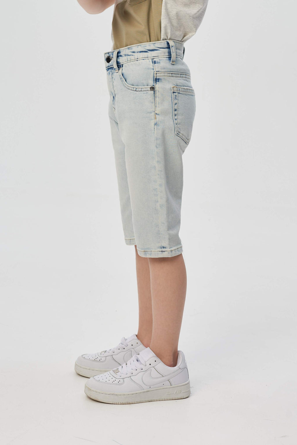 Blue denim shorts