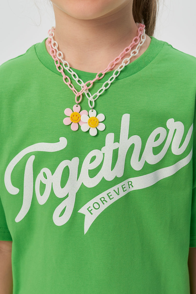 Chain Decorated Printed T-Shirt