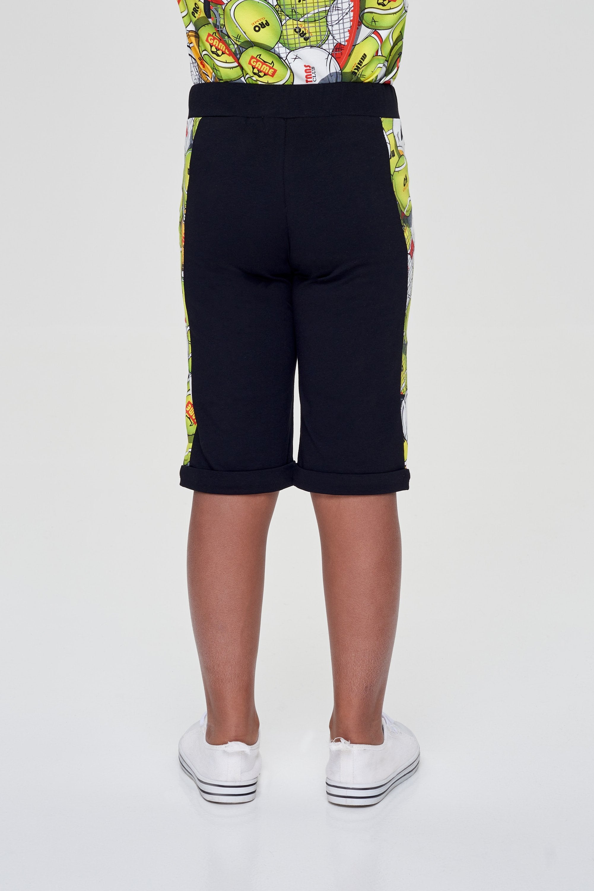 Footer Shorts, black and print