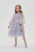 Blue lace smart dress