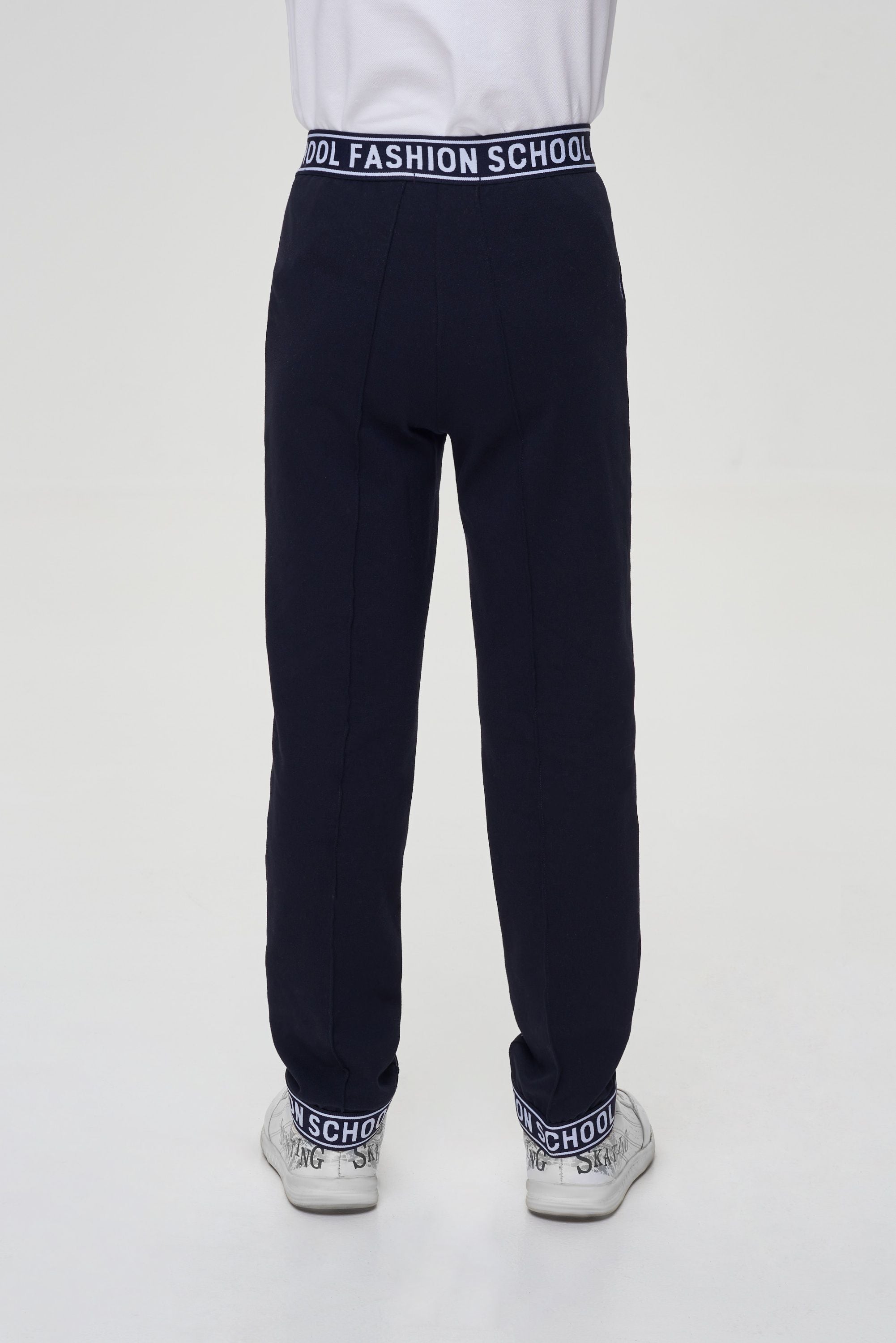Footer pants with trim, blue