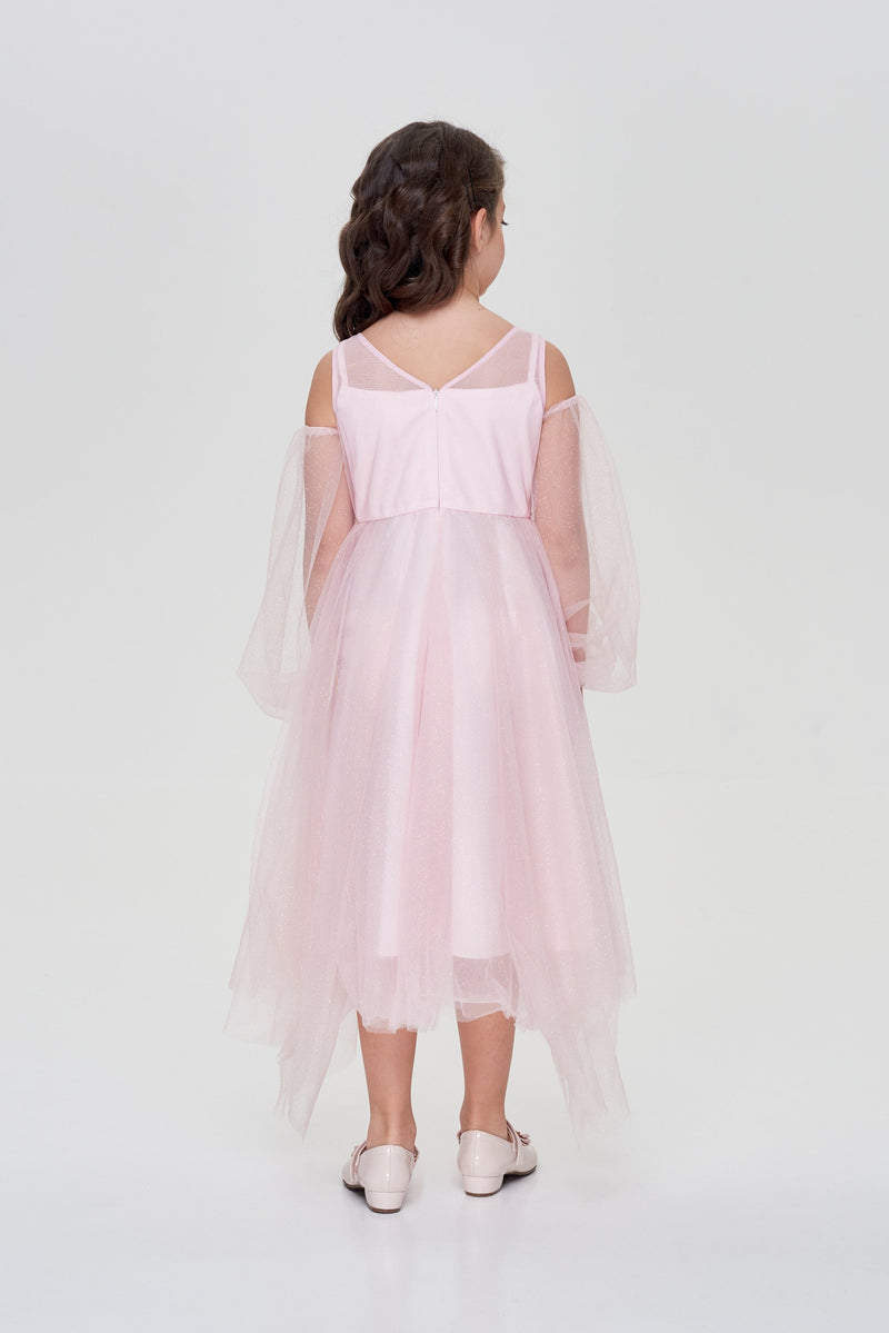 Smart dress with detachable sleeves nude