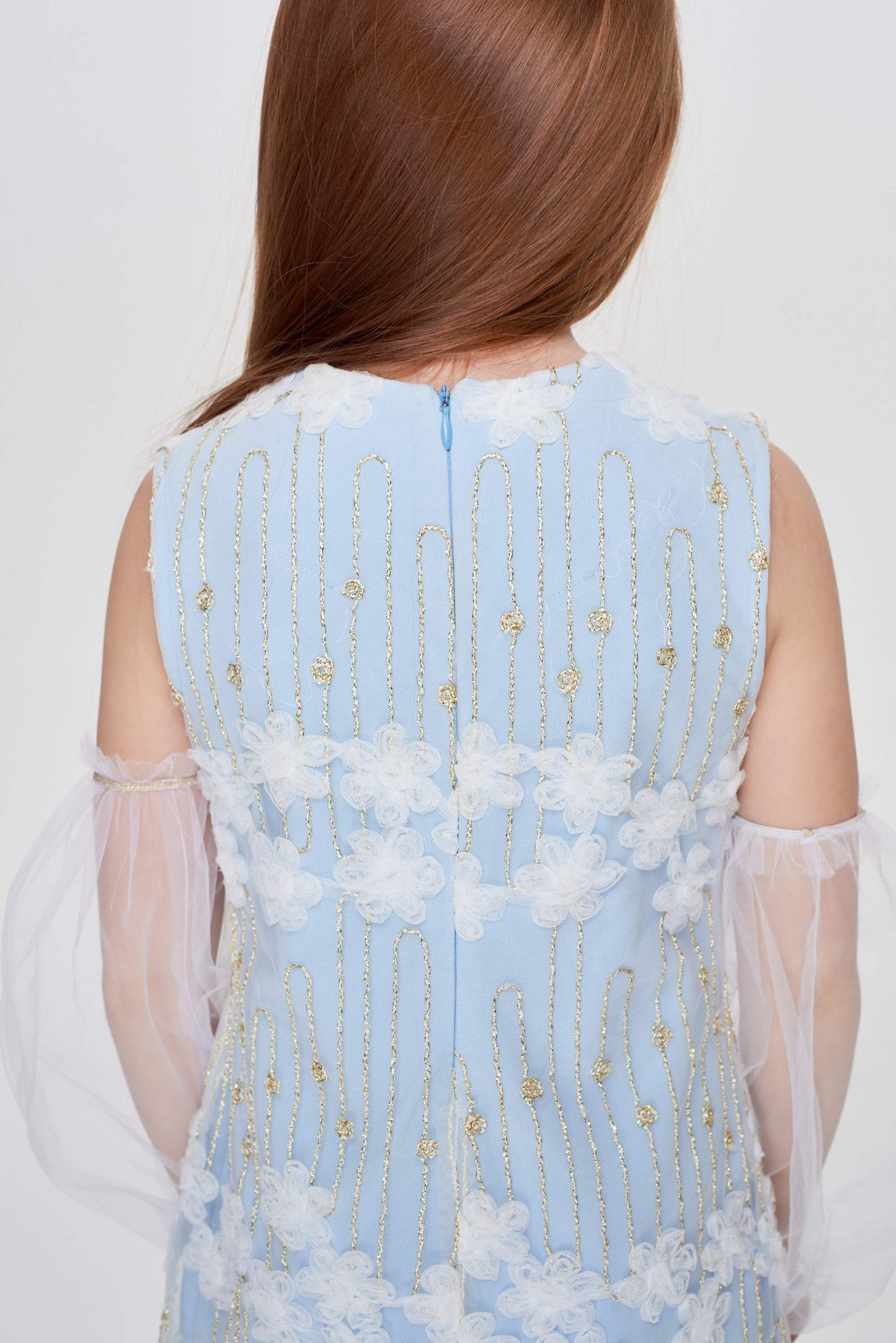 Elegant blue smart lace dress