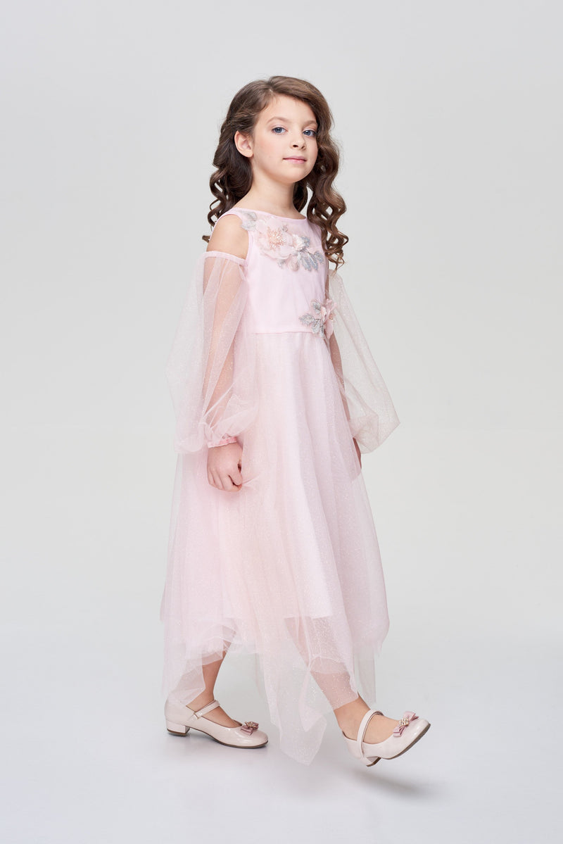Smart dress with detachable sleeves nude