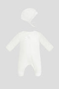 Lace Smart Set (Overall and Bonnet), ecru