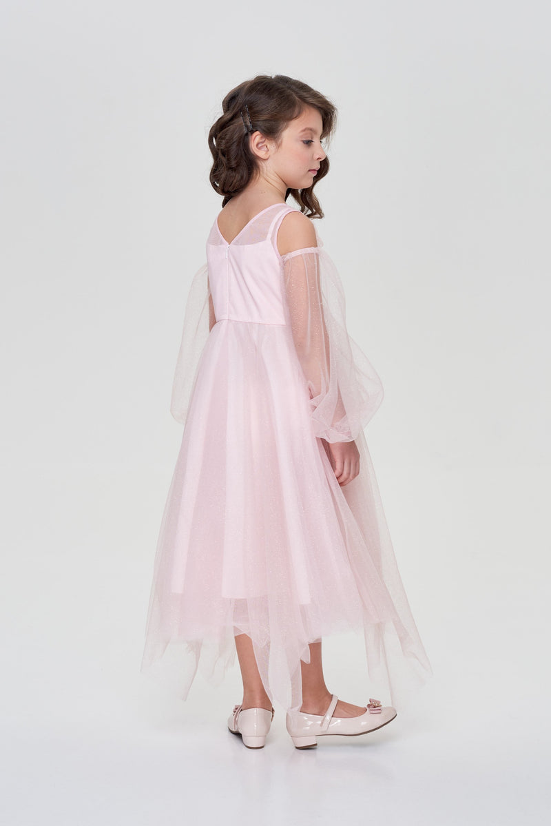 Smart dress with detachable sleeves nude