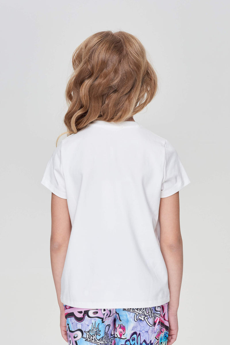 Ecru anime printed t-shirt