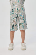 Extended shorts with a proprietary print