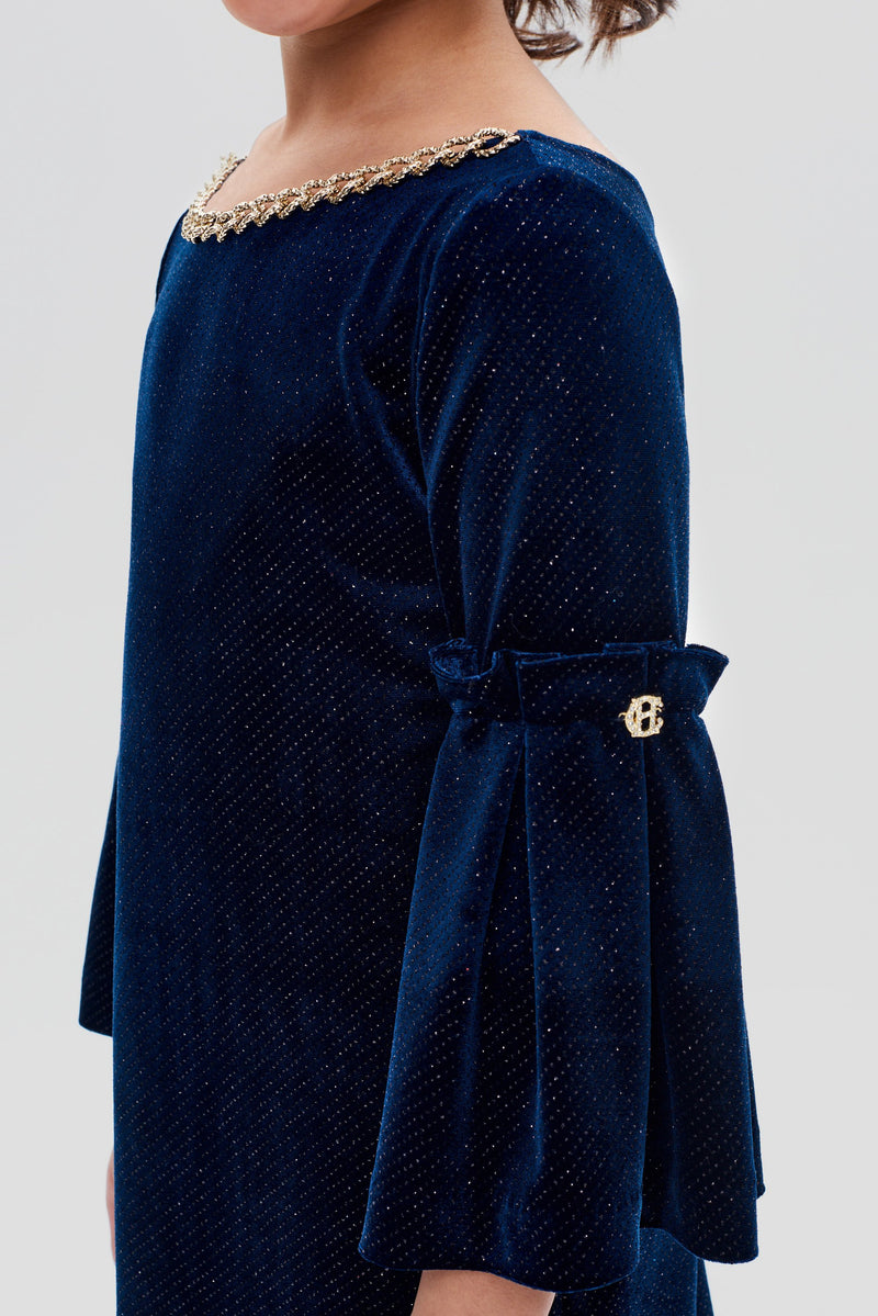 Decorated Velvet Coctail Dress
