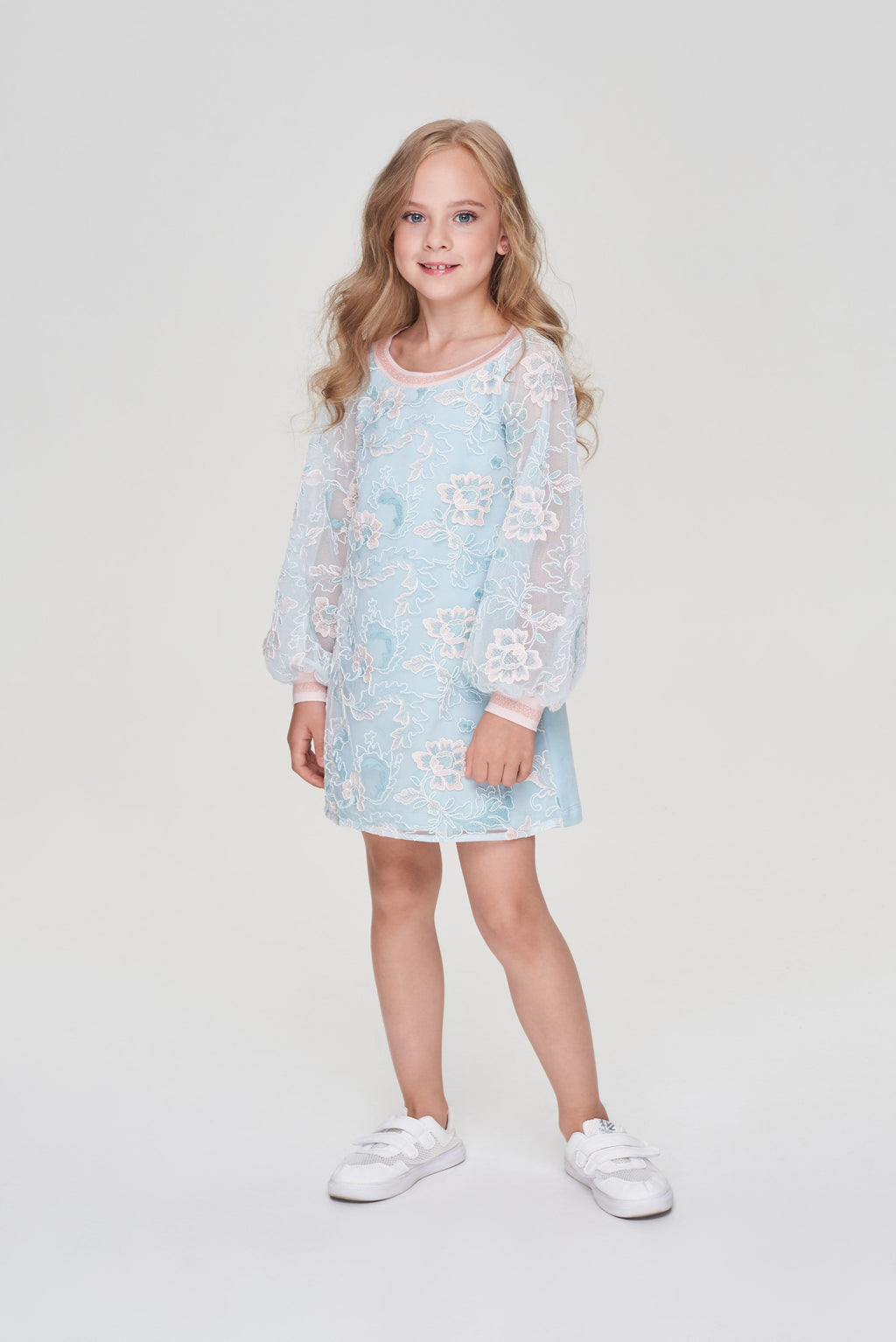 Mint & ecru lace dress