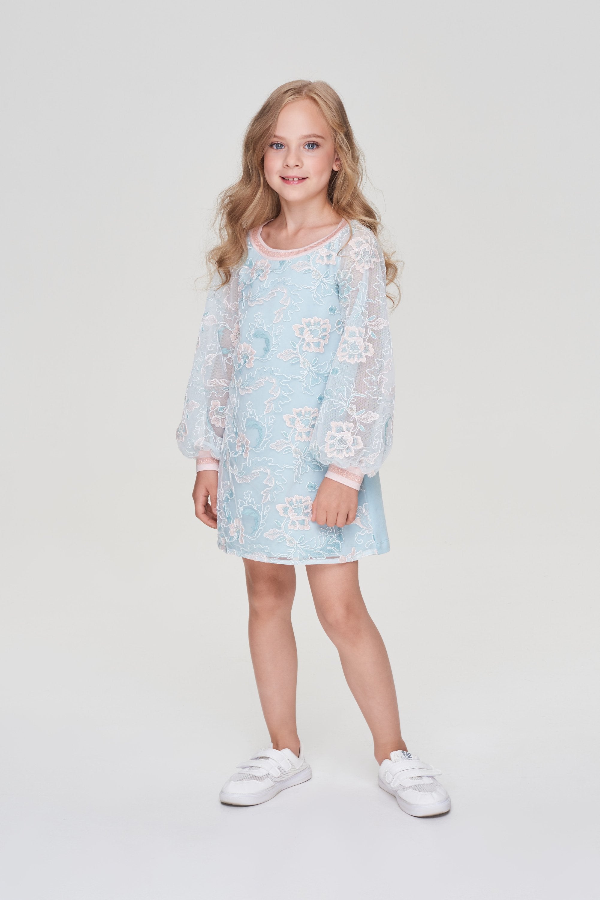 Mint & ecru lace dress