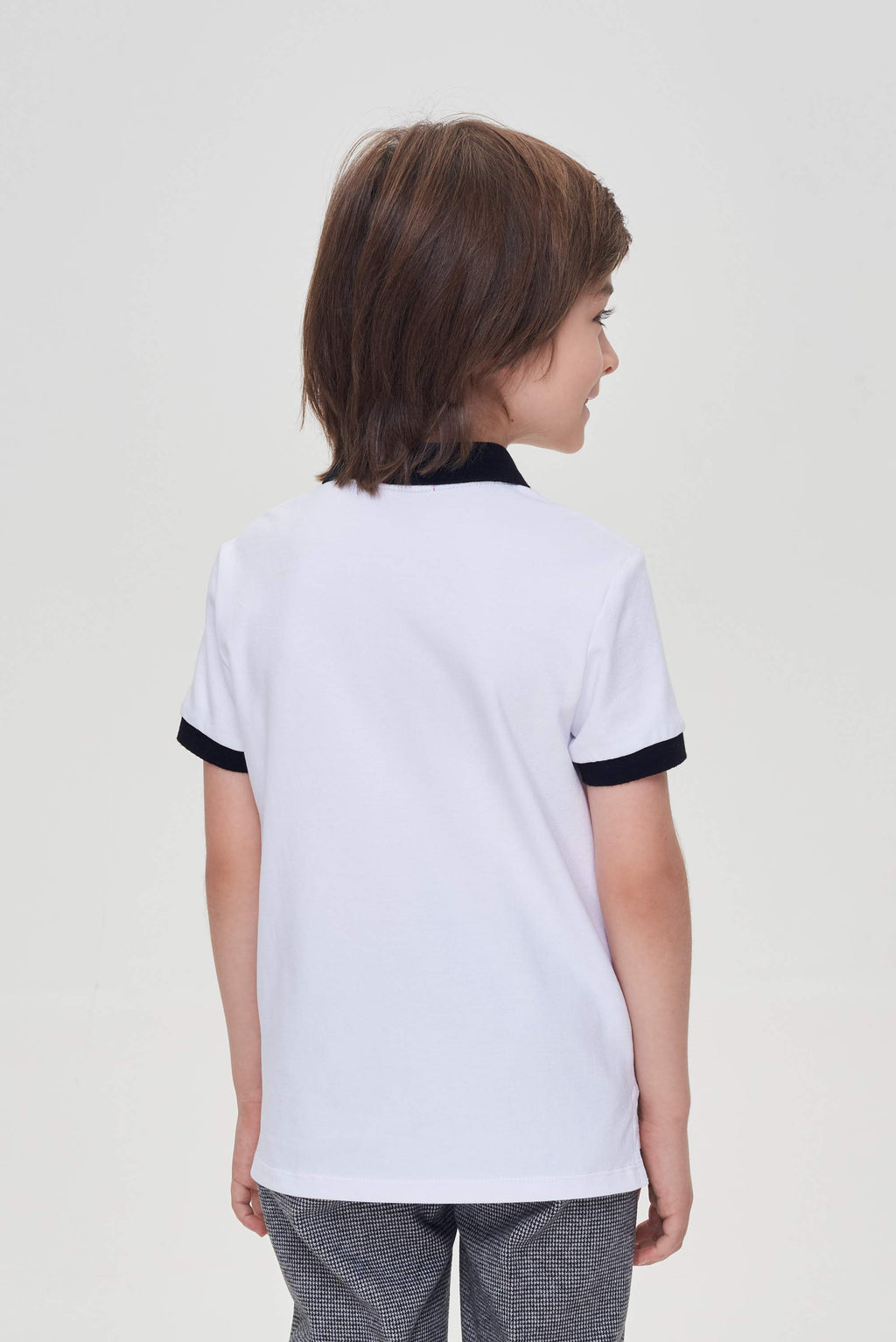 Ecru printed polo t-shirt