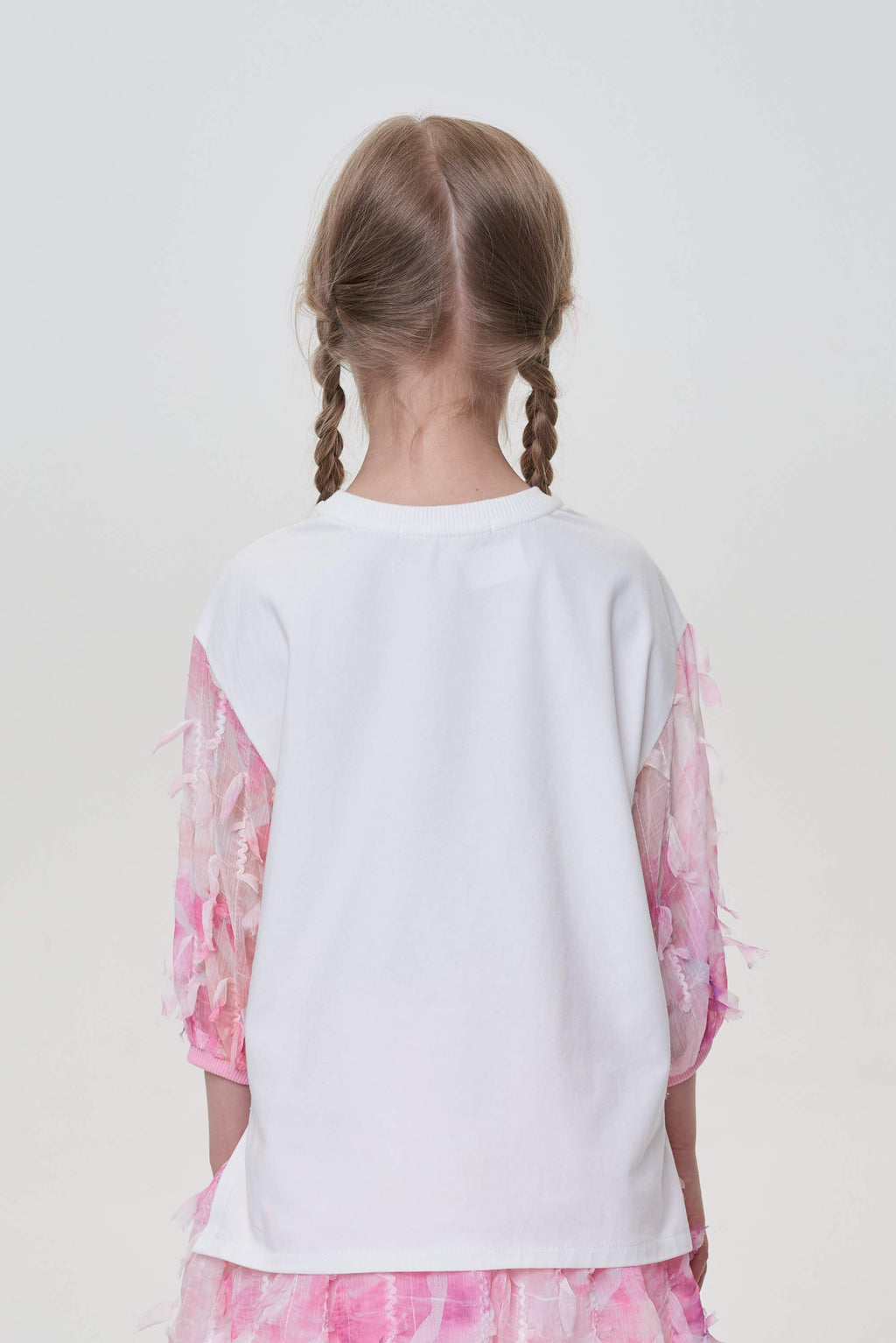 Chiffon Sleeves Printed T-Shirt