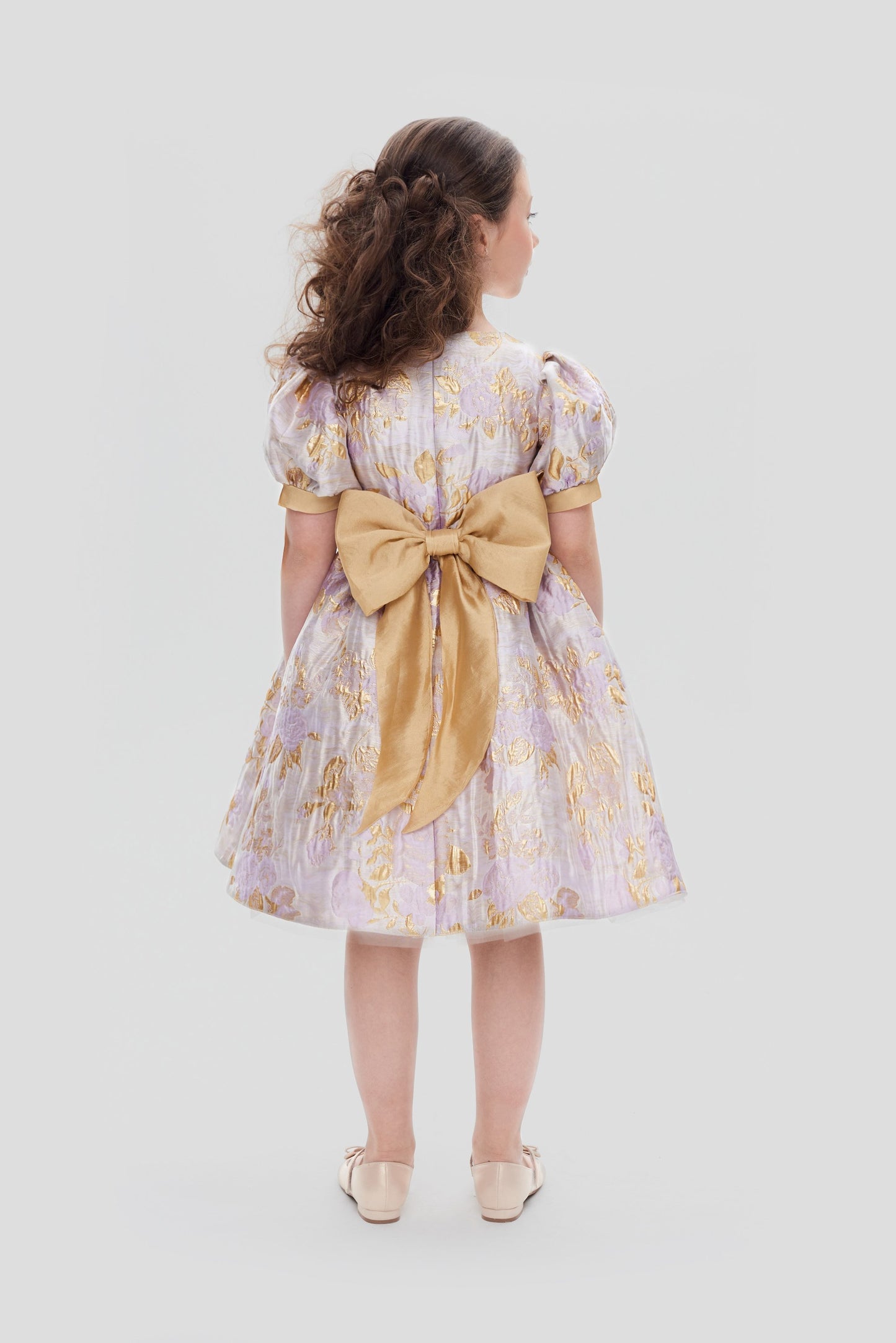 Brocade Smart Dress, lavender with gold