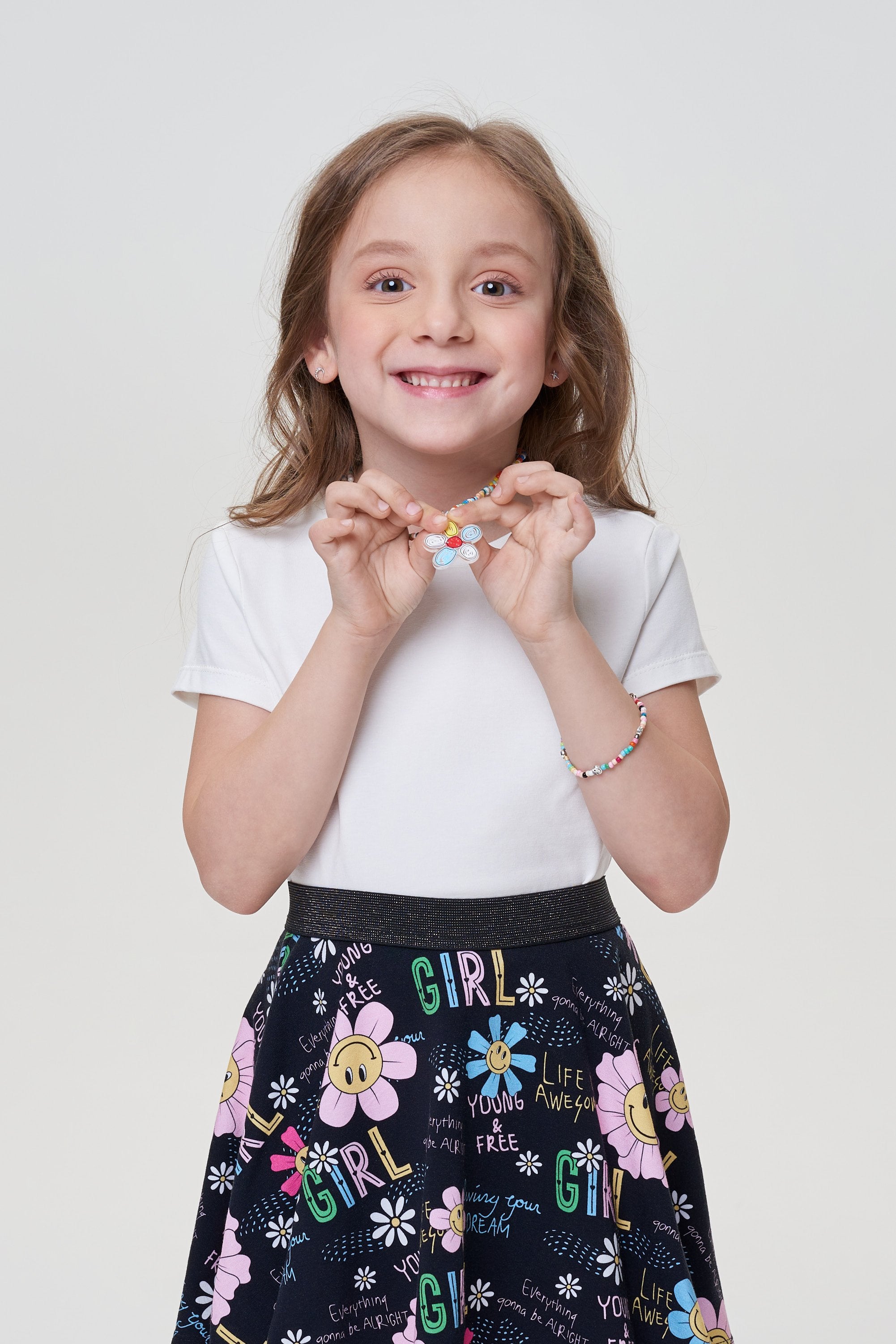 Fashionable decorated T-Shirt, white