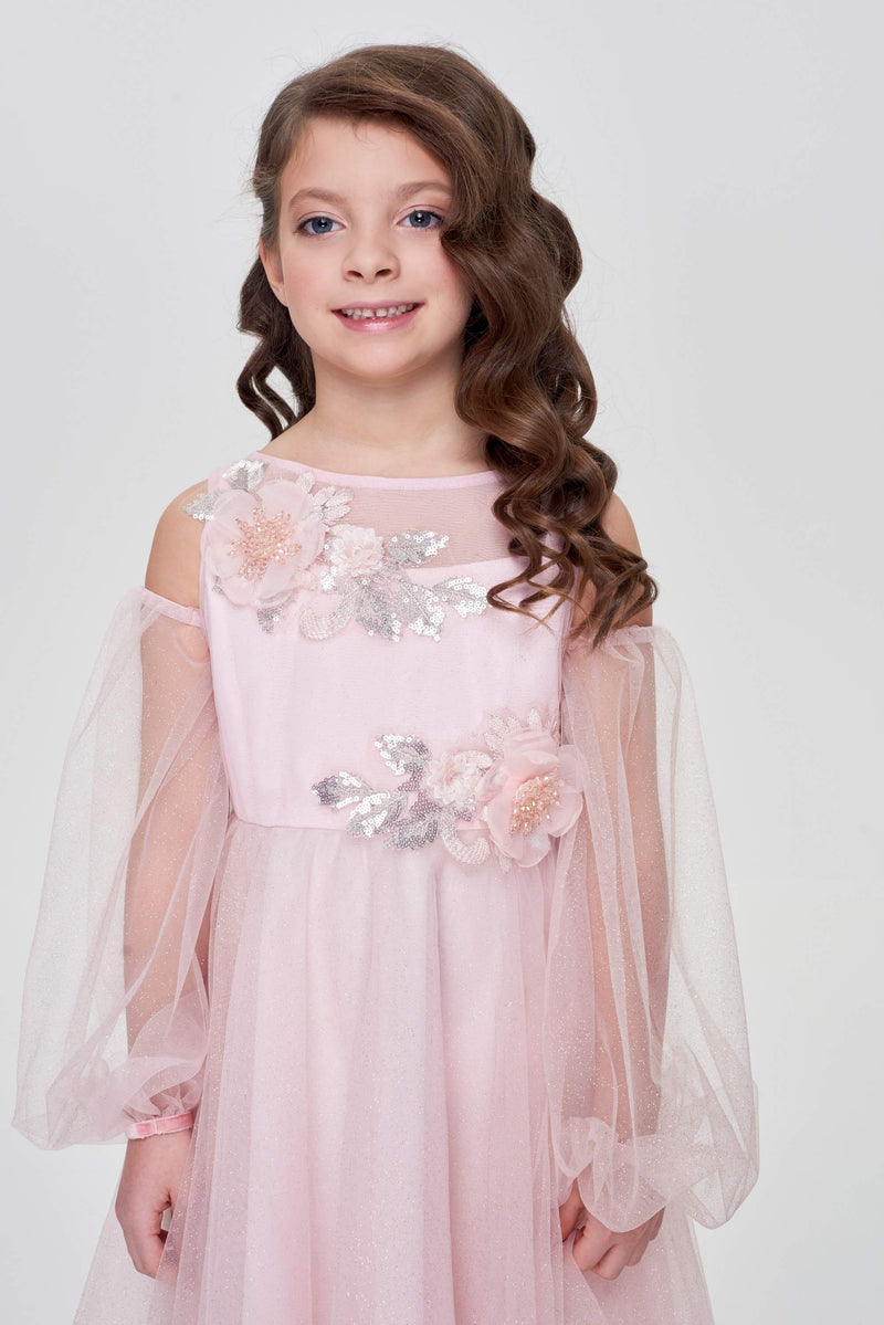 Smart dress with detachable sleeves nude