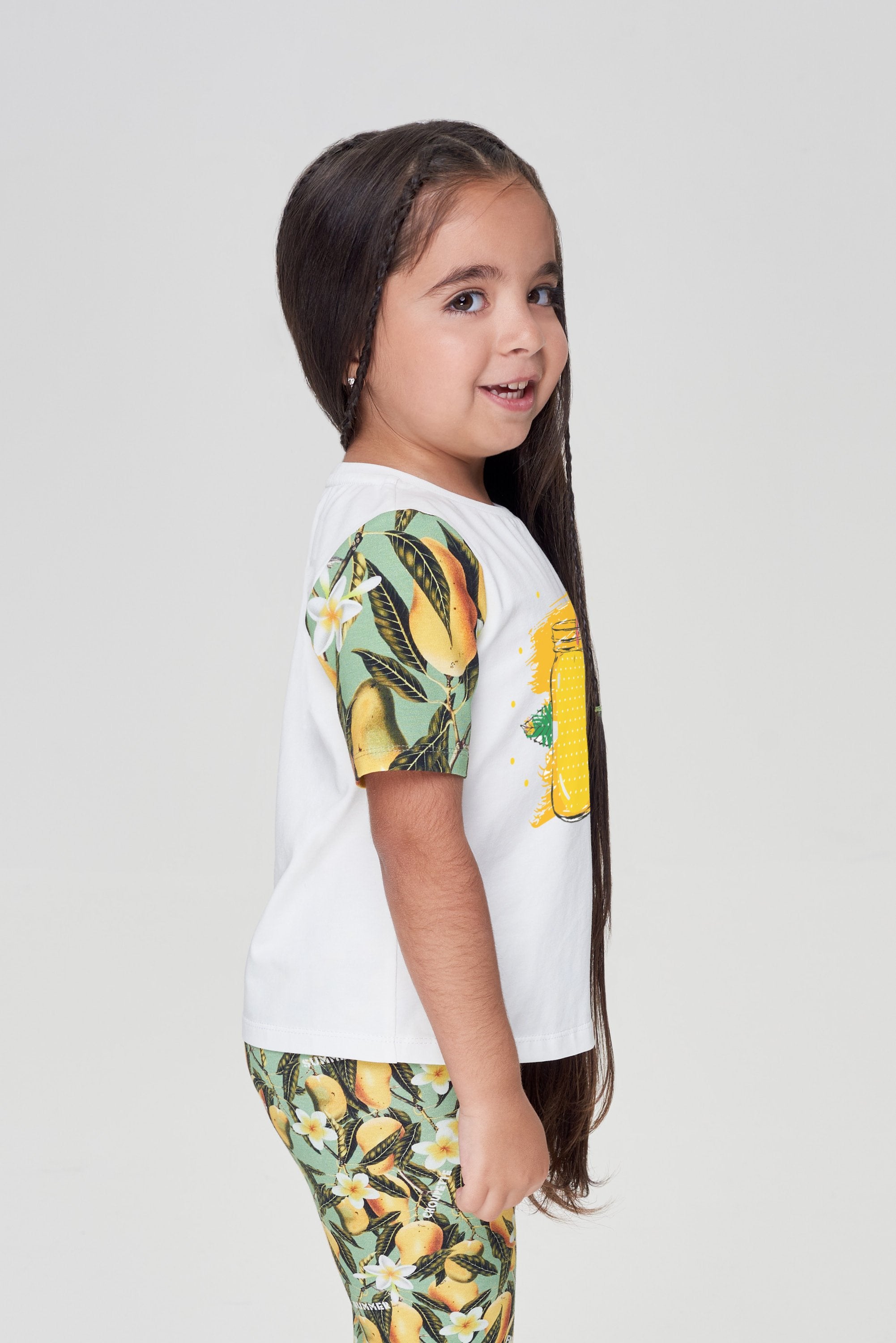 Combined Printed T-Shirt, ecru