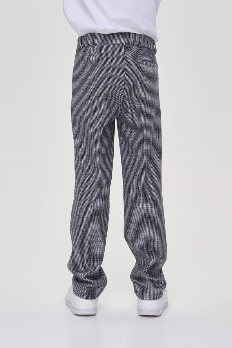 Pied-de-poule Jersey Trousers