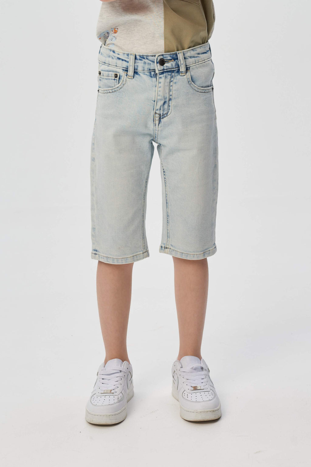 Blue denim shorts