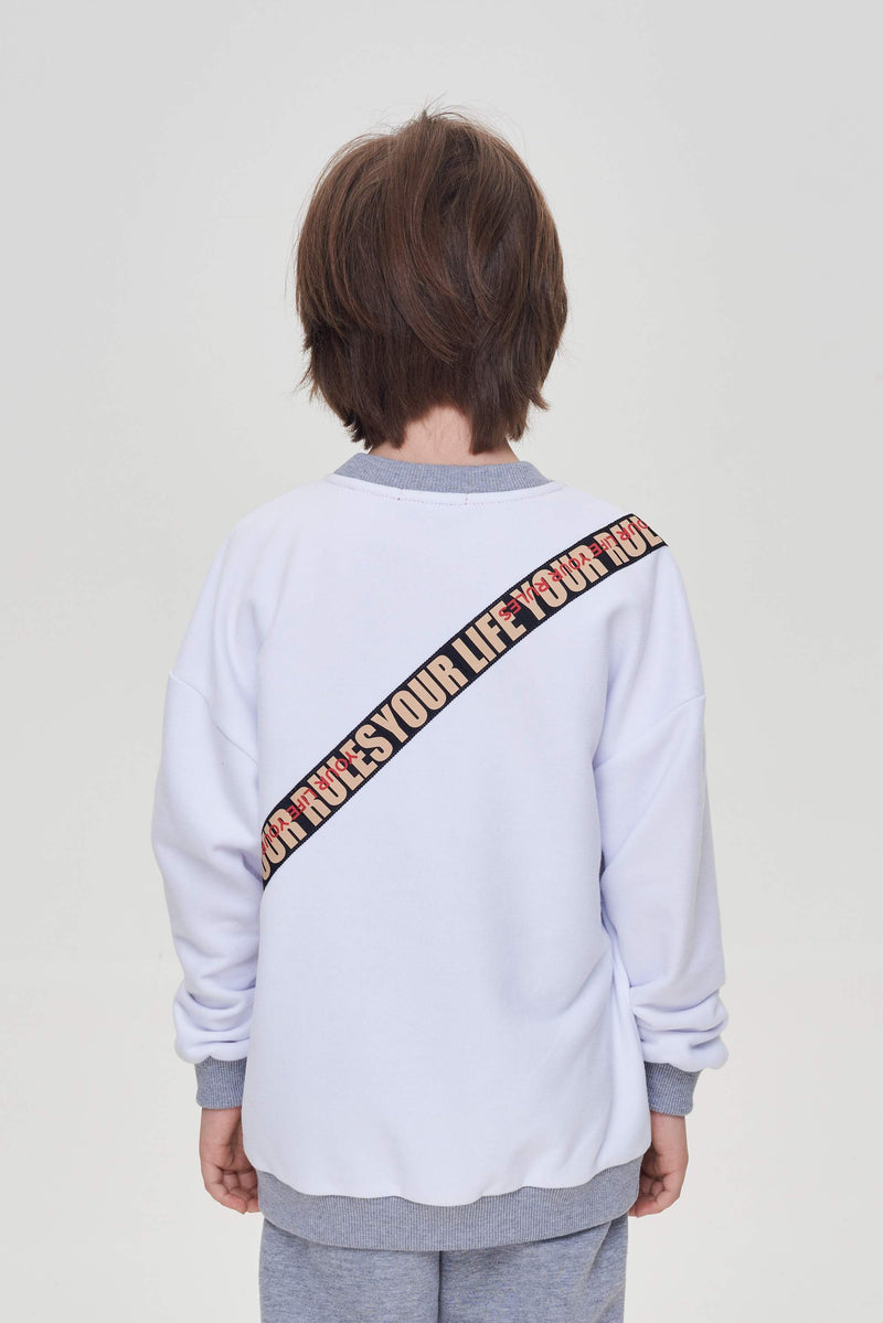 Decorated Pocket Footer Sweatshirt