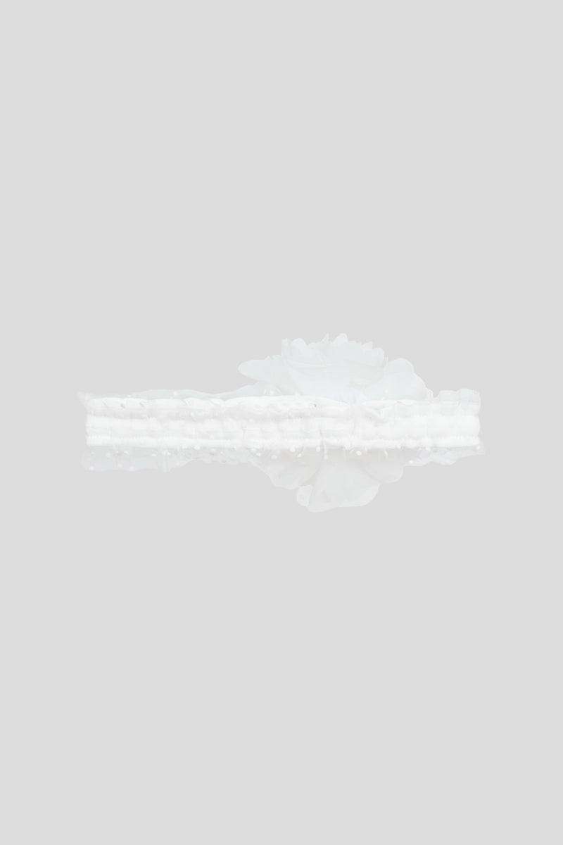 Ecru decorated kerchief-headband