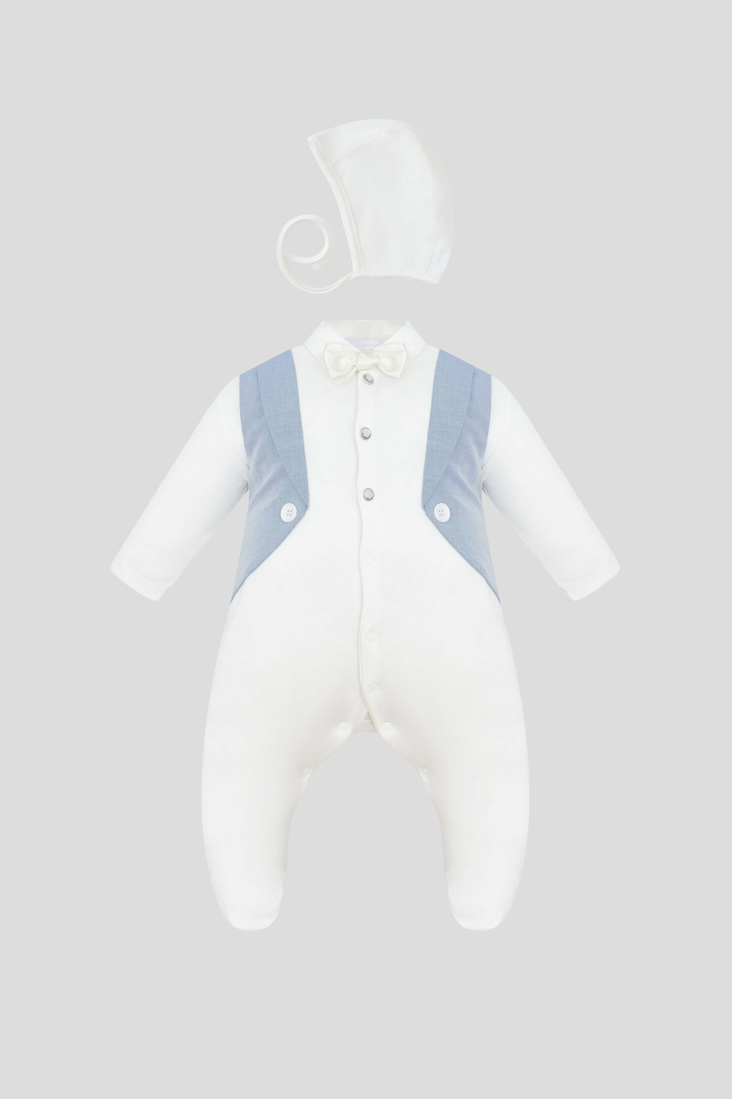 Tuxedo Imitation AIO with Bow-Tie and Bonnet