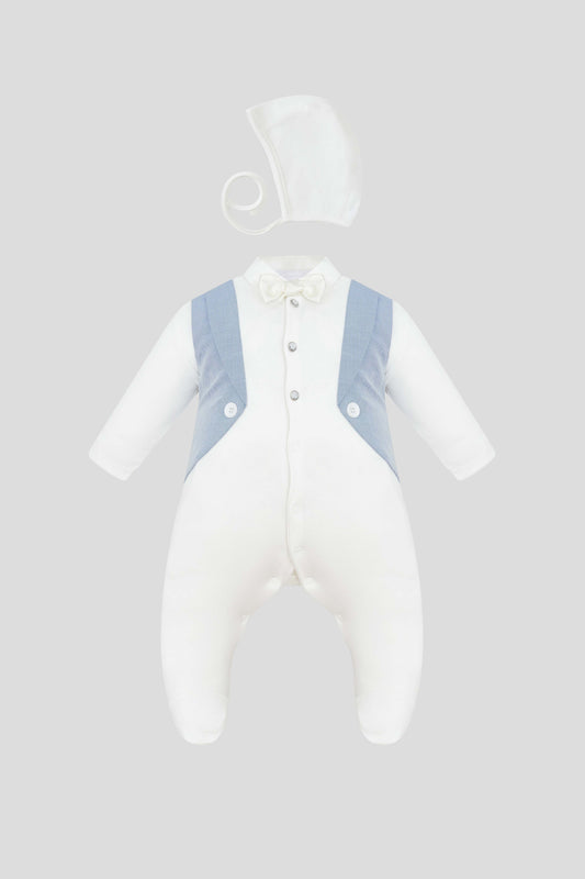 Tuxedo Imitation AIO with Bow-Tie and Bonnet