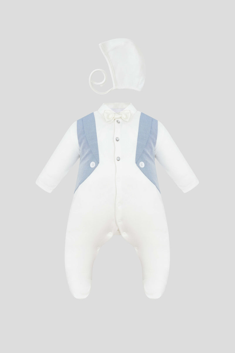 Tuxedo Imitation AIO with Bow-Tie and Bonnet