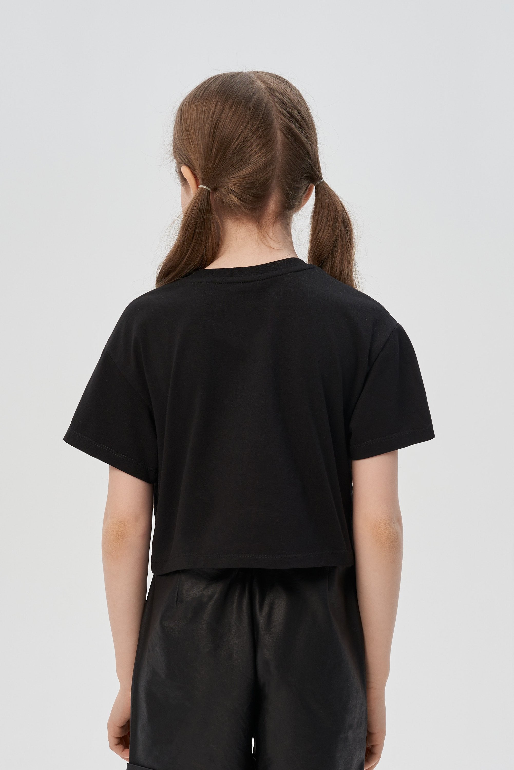 Decorated Printed Crop-Top