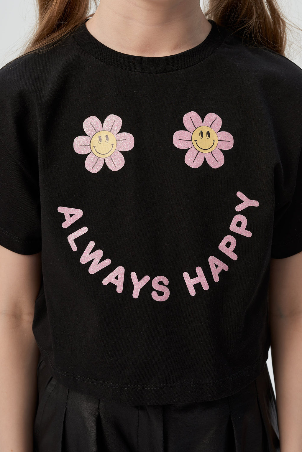 Decorated Printed Crop-Top