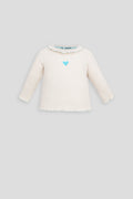 Creamy decorated ls tee
